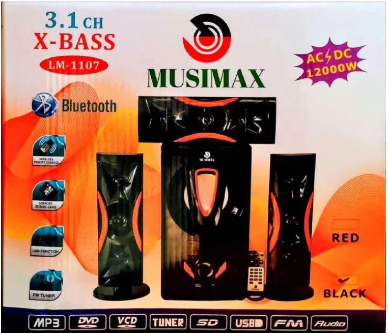 [LM-1107-PG-ME] MUSIMAX LM-1107 3.1 CH Woofer Home Theater System – Bluetooth, USB, FM Radio, Remote Control
