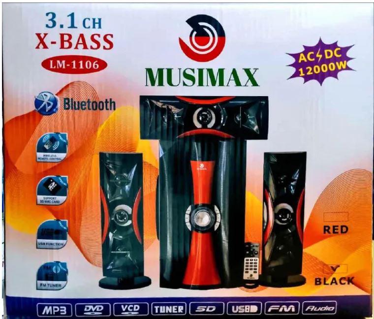 [LM-1106-PG-ME] MUSIMAX LM-1106 3.1 CH Woofer Home Theater System – Bluetooth, USB, FM Radio, Remote Control