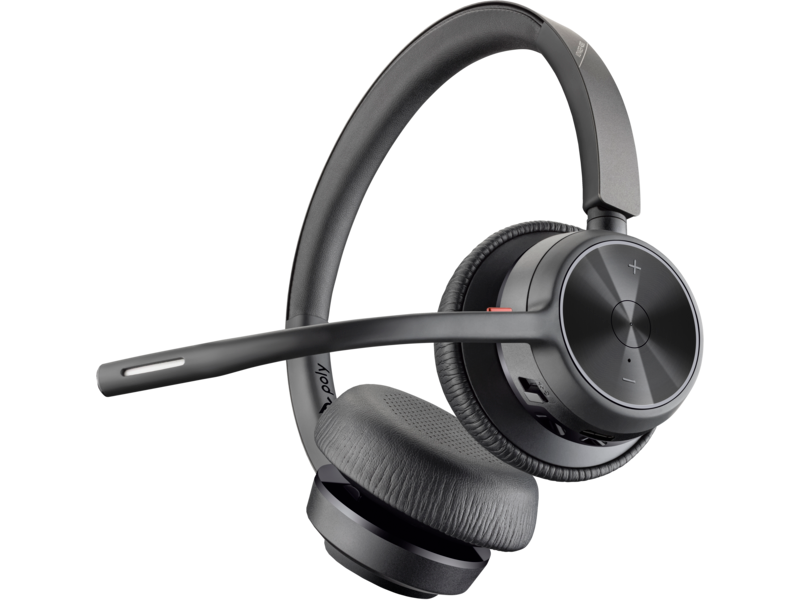 Poly Voyager Focus 2 Bluetooth Stereo Headset USB-C/A Adapter Microsoft Teams Certified 9T9J4AA – Professional Grade Hybrid Wireless and Wired Headset with Active Noise Cancelling Microphones for Office Calls, Remote Work, and Unified Communications