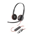 Poly Blackwire 3220 USB-C/A Wired Stereo Headset 8X228AA – Professional UC Headset with Noise-Cancelling Microphone for Office, Call Center, Remote Work, and Business Communication