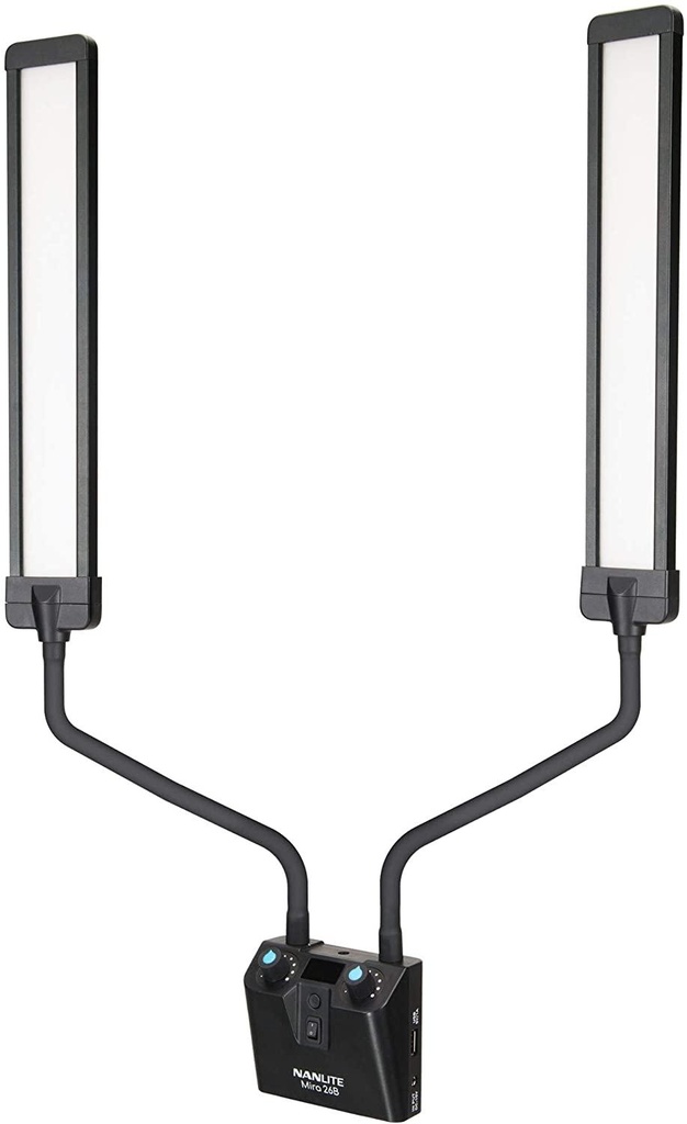 Nanlite Mira 26B Dual Flex Arm Beauty Light with USB Power Passthrough and Light Stand (MIRA26B)