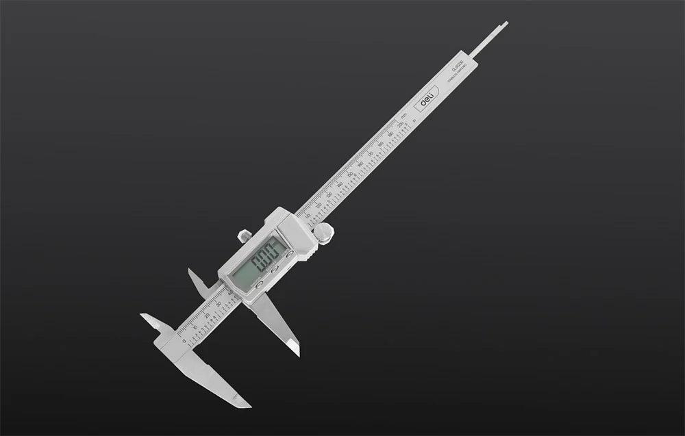 Deli EDL91200 0–200mm 0.01mm ±0.03mm Stainless Steel Digital Caliper – Professional Precision Measuring Tool for Engineering, Workshop, Industrial, and Quality Control Applications