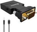VGA to HDMI adapter converter with audio (B07121Y1Z3) ,VGA source output from PC to TV / Monitor with HDMI connector), FOINNEX Active VGA Male to HDMI female 1080p video dongle adapter