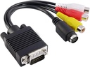 Insten VGA to RCA AV Adapter Cable, VGA to TV S-Video 3 RCA PC Computer Cable (B072Q35CSYjh)
