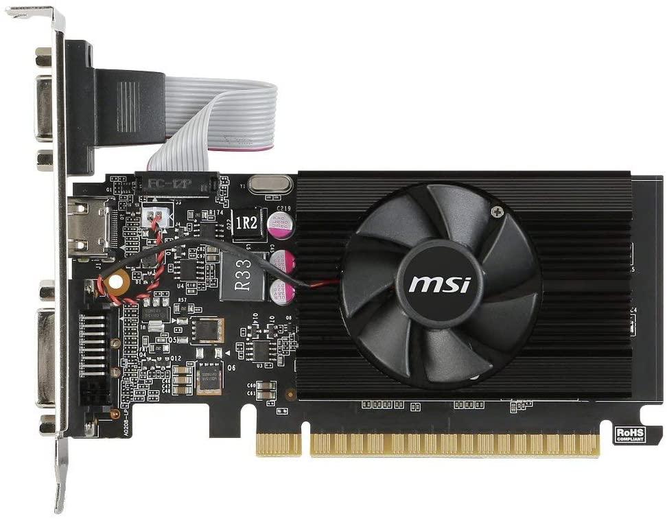 MSI Gaming GeForce GT 710 2GB GDRR3 64-bit HDCP Support DirectX 12 OpenGL 4.5 Single Fan Low Profile Graphics Card (GT 710 2GD3 LP)