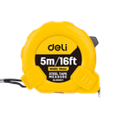 Deli EDL9005Y 5m x 16mm Steel Measuring Tape – Heavy Duty Professional One-Button Tape with Metric and Inch Markings for Workshop, Construction, and Industrial Applications