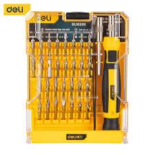 Deli EDL1033D 33 Pcs Precision Screwdriver Set – Professional Grade Multi-Bit Repair Tool Kit for Electronics, Mobile Devices, Watch Repair, and Precision Engineering Applications
