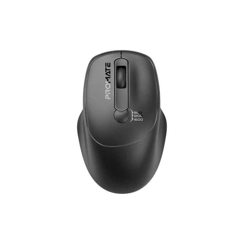 Promate UNIGLIDE EZGrip Ergonomic Wireless Mouse – Precision Engineered Wireless Mouse for Office, Gaming, Professional, and Home Use