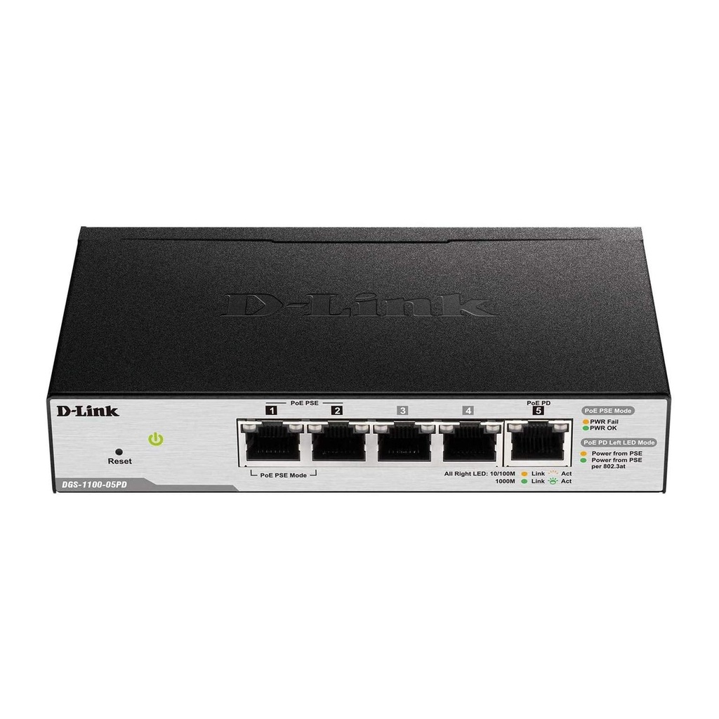 D-Link 5-Port Gigabit PoE Smart Managed Switch and PoE Extender DGS-1100-05PD