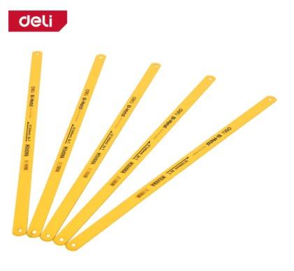 Deli EDL353405A 12" 300mm 24T 5 Piece Bi-Metal Hacksaw Blade Set – Heavy Duty Cutting Blades for Metal, PVC, Workshop, and Industrial Applications