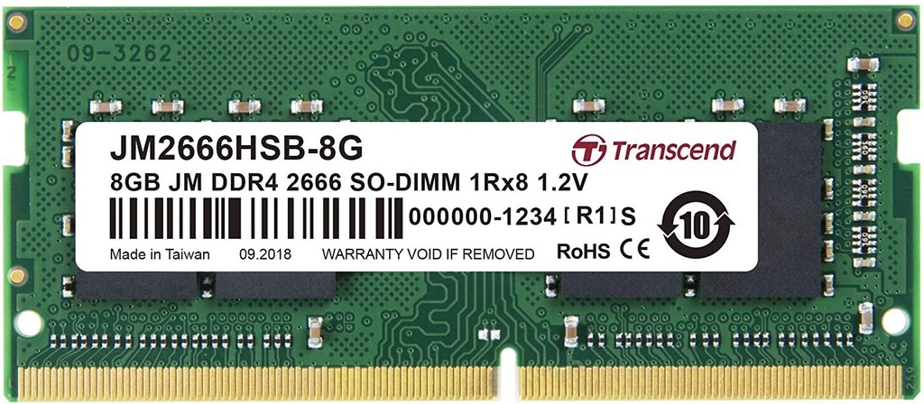 Transcend 8GB JetRam DDR4-2666 SO-DIMM Laptop RAM (JM2666HSG-8G)