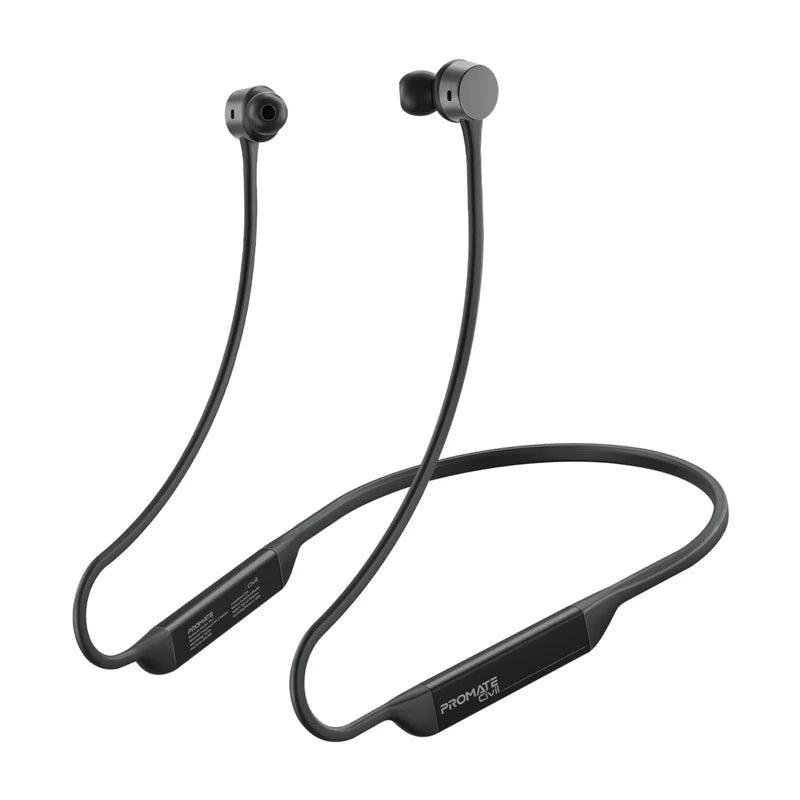Promate Civil High-Fidelity Liquid Silicone Wireless Neckband Earphones – Premium Noise-Cancelling Bluetooth Earphones for Music, Calls, Gaming, and Professional Use