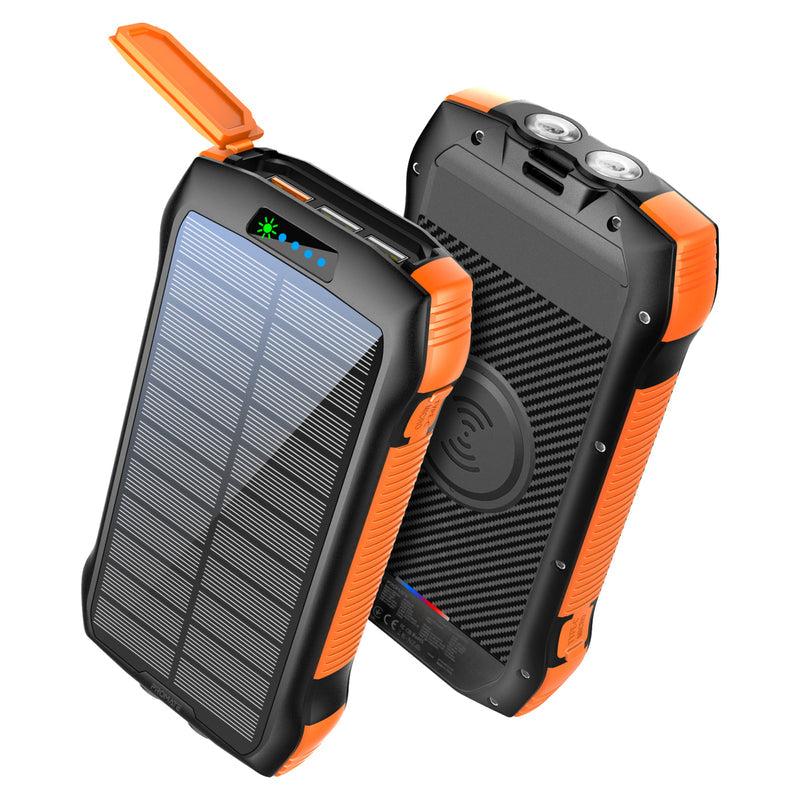 [SOLARTANK-20PDQI-RM-OM] Promate SOLARTANK-20PDQI 20000mAh Solar Power Bank with Wireless Charging – High Capacity Portable Solar Charger for Smartphones, Tablets, Outdoor, Travel, and Emergency Use