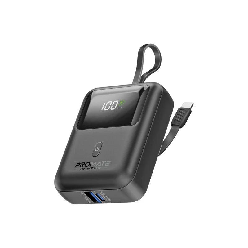 [PowerPod-10-RM-OM] Promate PowerPod-10 10000mAh 35W Ultra-Compact SuperSpeed Power Bank with Built-In USB-C – High Performance Fast Charging Portable Power Solution for Travel, Mobile Devices, and Professional Use