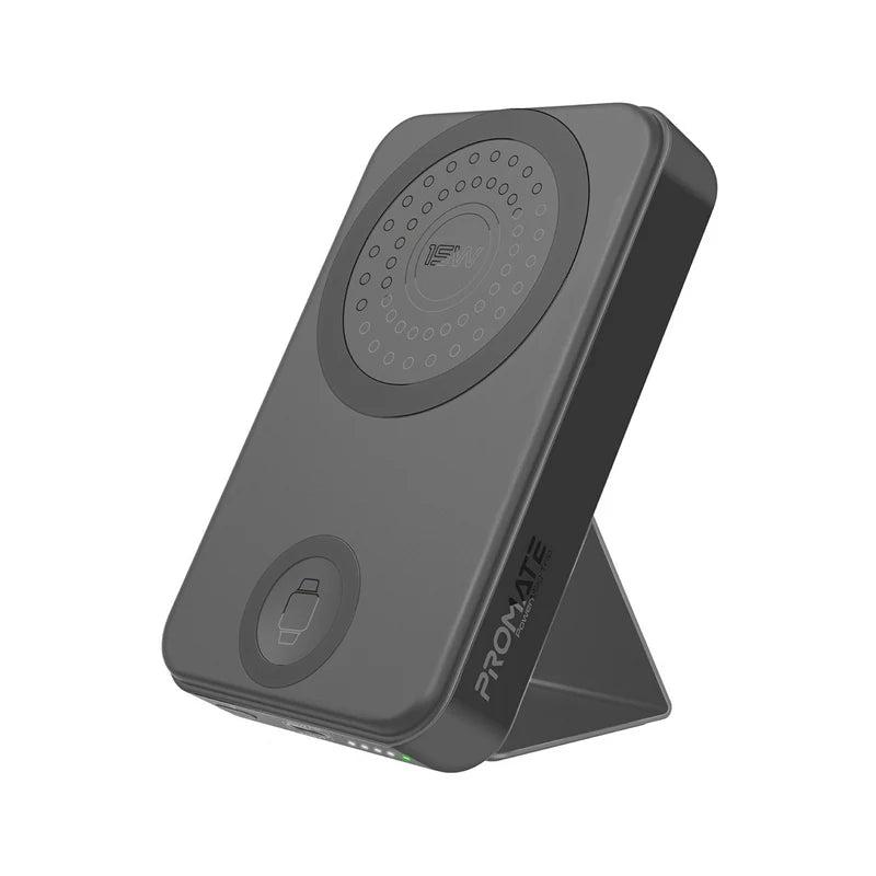 [PowerMag-Trio-RM-OM] Promate PowerMag-Trio 10000mAh MagSafe & Apple Watch Wireless Charging Power Bank – Triple Device Fast Charging Magnetic Power Solution for iPhone, Apple Watch, Earbuds, Travel, and Everyday Use