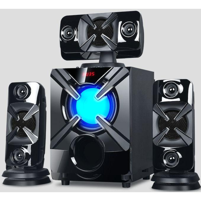 Sayona 3.1CH Multimedia Speaker with Subwoofer USB SD FM LED Remote, Rich Bold Sound, 6000 Watts Peak Power, Strong Bass, SHT-1220BT