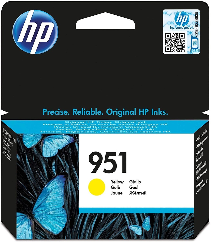 HP 951 Yellow Original Ink Cartridge, CN052AE
