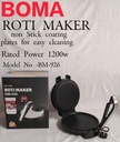 BOMA BM926 1200W Roti Maker – Quick, Even & Soft Rotis with Non-Stick Plates