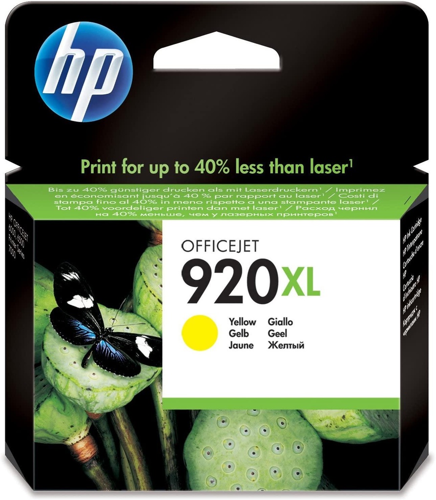 HP 920XL High Yield Yellow Original Ink Cartridge, CD972AE