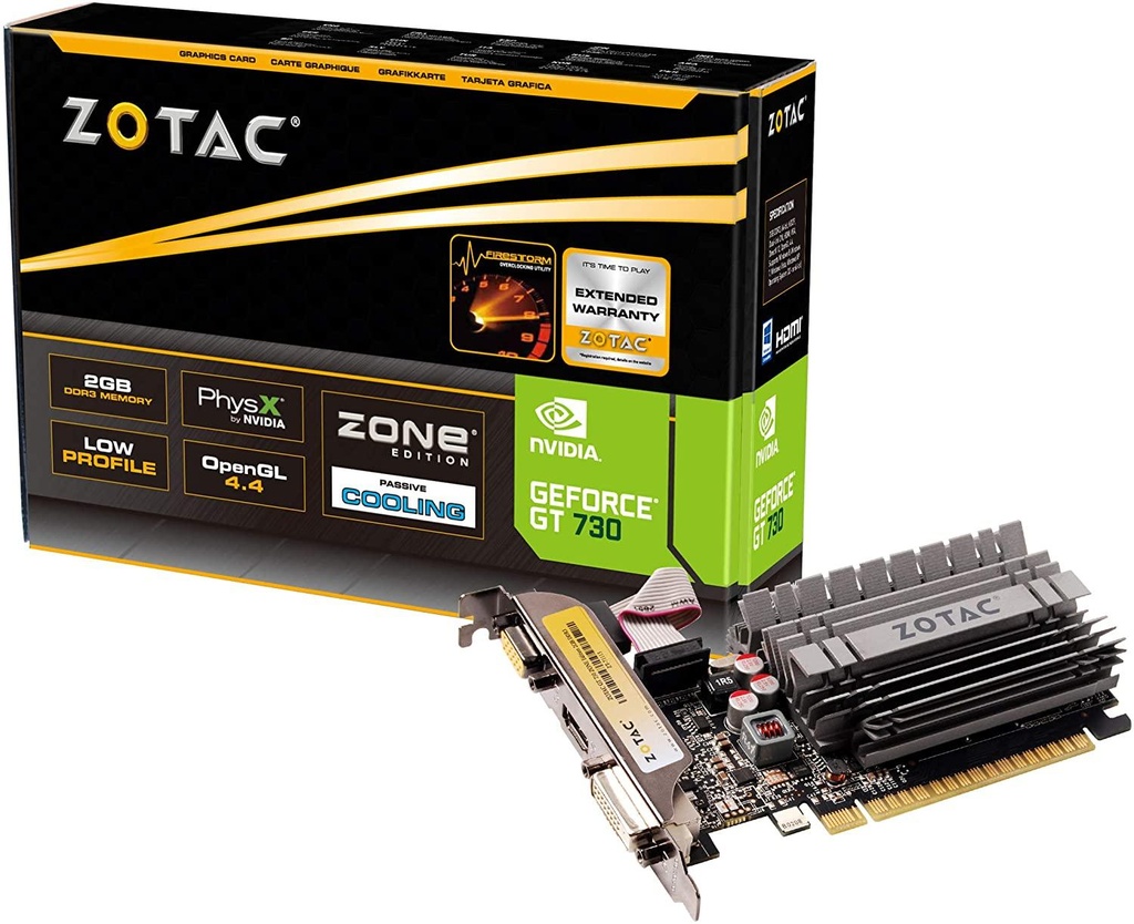ZOTAC GeForce GT 730 Zone Edition 2GB DDR3 PCI Express HDMI DVI Graphics Card