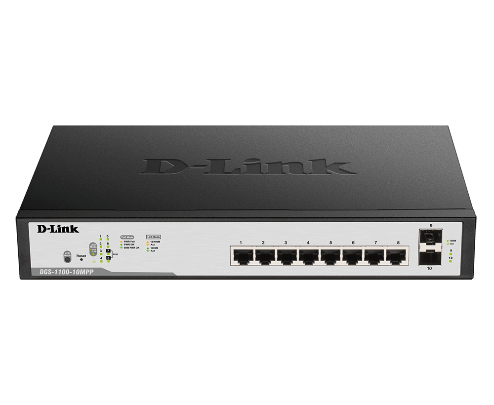 Dlink DGS-1100-10 8 managed Gigabit PoE switch with with 2 SFP Ports