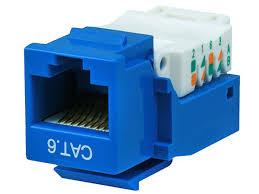 Cat6 UTP 180〫Punch Down Keystone Jack - Blue Colour  (NKJ-C6BLU1B21)