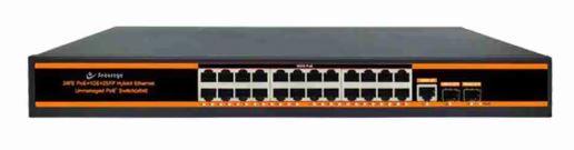 Secureye 24-Port Gigabit PoE Switch + 2GE Uplink & 2 SFP – 450W High-Power Fiber-Ready Network Switch (S-24GE-2UG-2UF-450W-NB-AI-VLAN)