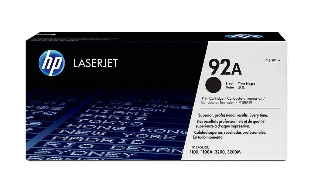 HP 92A Black Original LaserJet Toner Cartridge(C4092A)