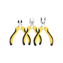 Deli EDL103201-3 3 Piece Mini Pliers Set – Precision Compact Pliers Set for Electronics Repair, Electrical Work, Workshop Maintenance, and DIY Applications