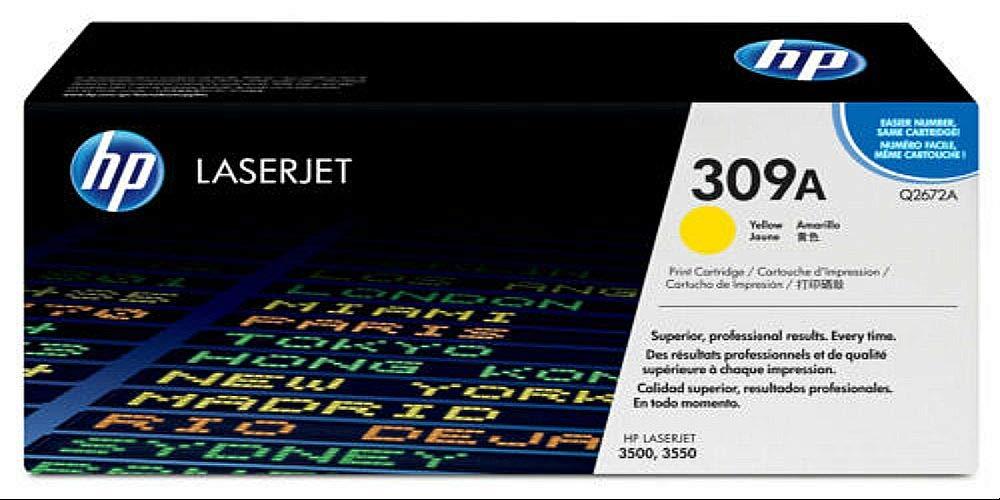 HP 309A Yellow Original LaserJet Toner Cartridge(Q2672A)