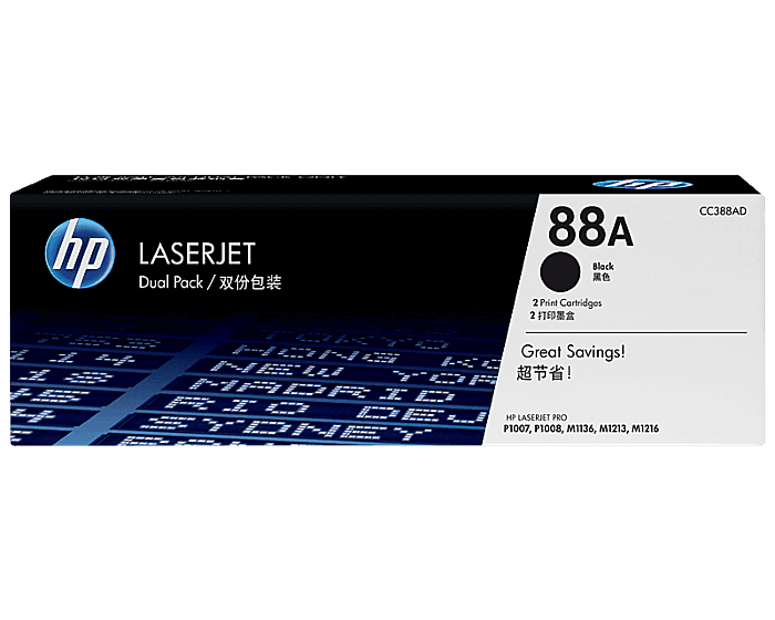 HP 88A Black Original LaserJet Toner Cartridge (CC388A)