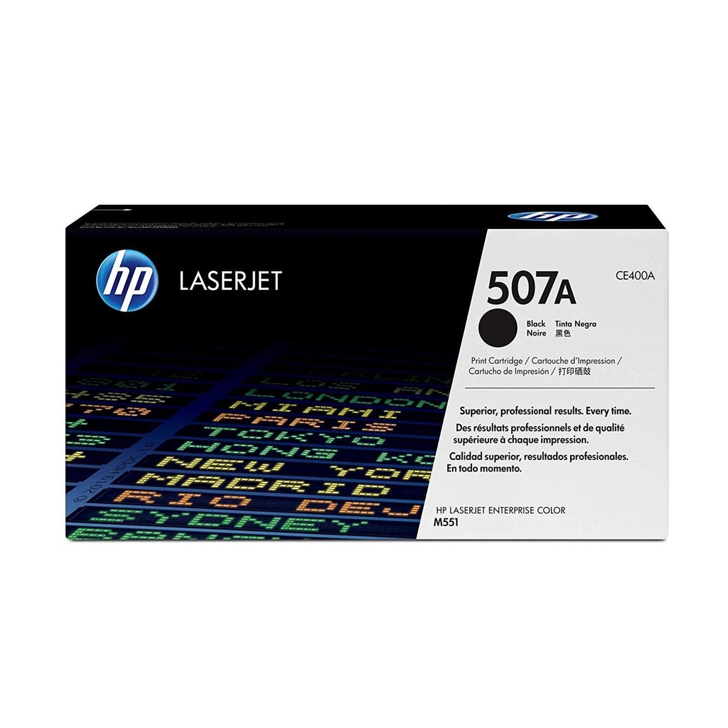 HP 507A Black Original LaserJet Toner Cartridge, CE400A