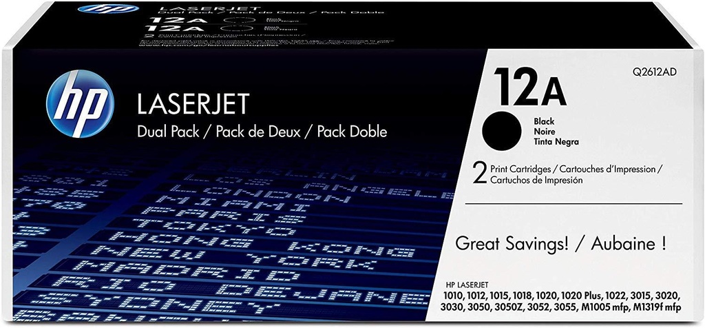 HP 12A Black Original LaserJet Toner Cartridge (Q2612A)