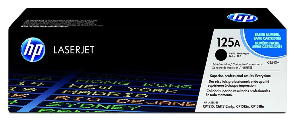 HP 125A Black Original LaserJet Toner Cartridge (CB540A)