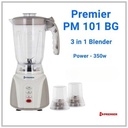 Premier PM101 BG 350W 3-in-1 Blender – Powerful Motor, Versatile Blending, Chopping & Grinding, Durable and Easy-to-Clean, Perfect for Home & Kitchen Use