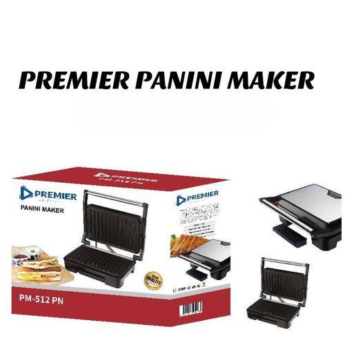 Premier PM 512 Panini Maker – Quick & Even Heating, Non-Stick Plates, Adjustable Temperature, Compact & Easy-to-Clean, Perfect for Home, Office & Small Cafés