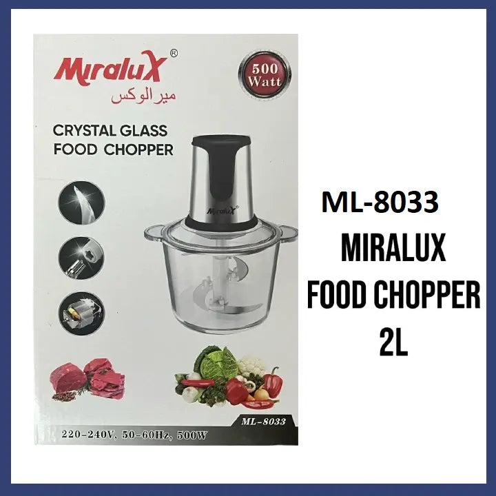 Miralux ML-8033 2-Litre Food Chopper – Powerful Motor, Multi-Speed Function, Durable Stainless Steel Blades, Easy-to-Clean, Perfect for Home & Kitchen Use