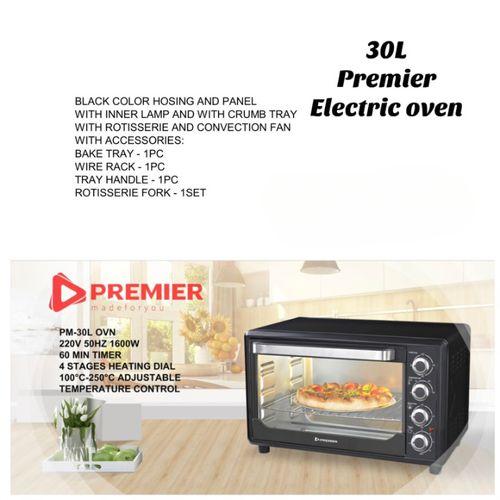 Premier PM-30L 30L Electric Oven – Powerful Heating, Spacious Capacity, Multiple Cooking Functions, Easy-to-Use Controls, Perfect for Home, Office & Small Commercial Kitchens
