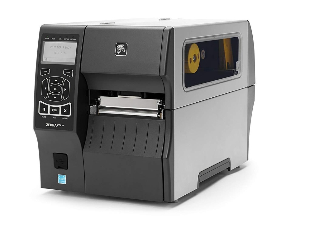 Zebra ZT410 Industrial Thermal Transfer Table Top Printer, 203 DPI, Monochrome, With 10/100 Ethernet, Bluetooth 2.1, USB Host - ZT41042-T010000Z