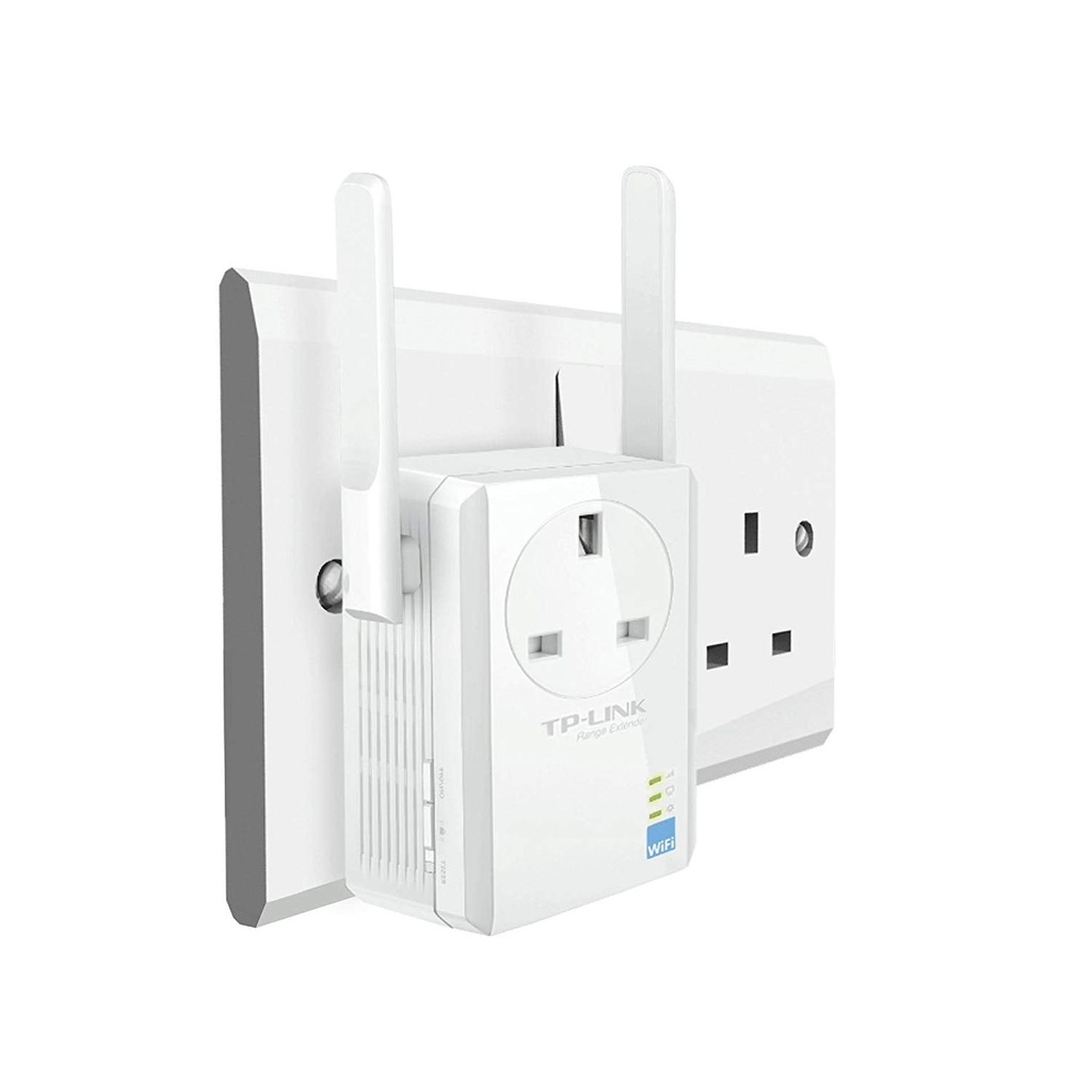 Tp-Link Tl-Wa860Re - N300 Universal Range Extender With Extra Power Outlet, Broadband/Wi-Fi Extender, Wi-Fi Booster/Hotspot With 1 Ethernet Port And 2 External Antennas, Plug And Play, Uk Plug
