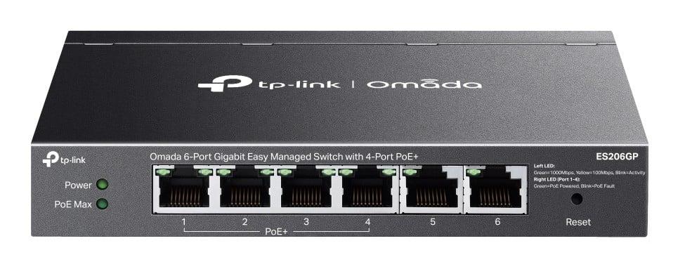 TP-Link TL-ES206GP Omada 6-Port Gigabit Easy Managed Switch – 4-Port PoE+ (65W), VLAN, QoS