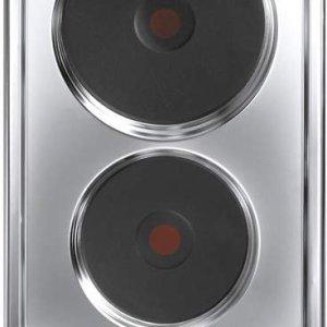 Ramtons EB/603 2 Electric Hob S/Steel – Compact Stainless Steel Dual-Zone Electric Cooktop with Easy Controls and Durable Build for Small Kitchens