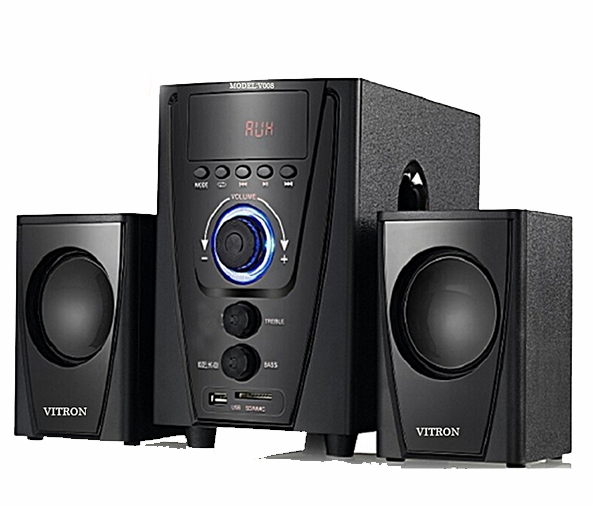 Vitron 2.1 Channel Multimedia Speaker AC/DC (V-008)-10000W PMPO with Bluetooth/FM/USB/SD/MMC