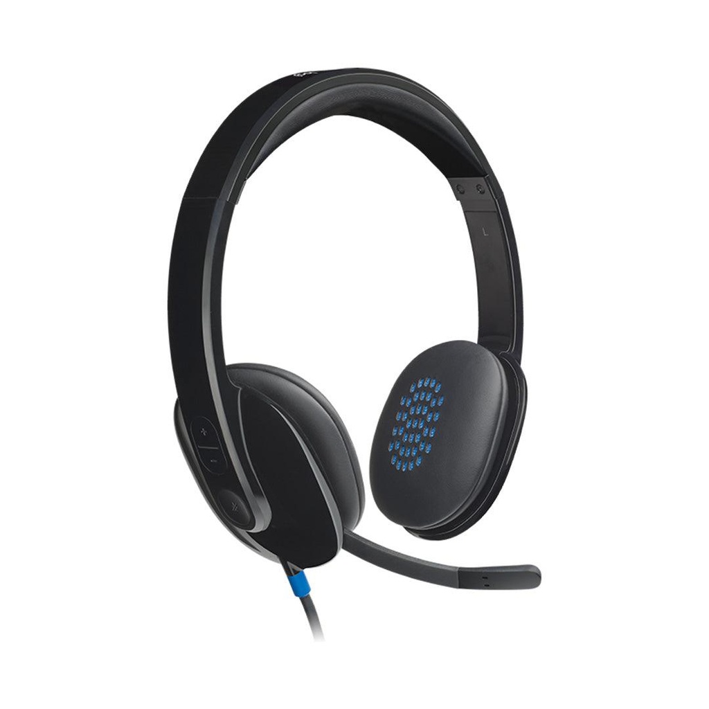 Logitech H540 USB Headset (981-000480) – HD Audio, Noise-Cancelling Microphone, Inline Controls, Plug-and-Play for PC & Mac