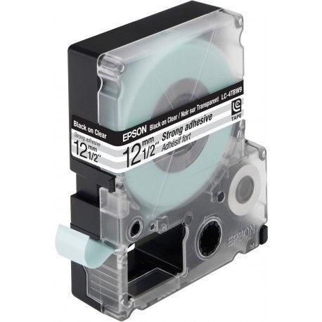 EPSON LabelWorks Cartridge Strong Adhesive LC-4TBW9 Black on Clear 12MM (9MM)