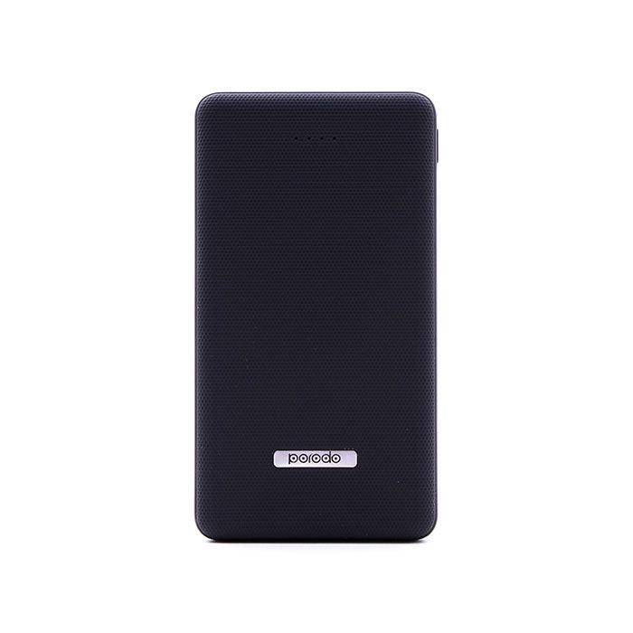 Porodo Dual USB Power Bank 10000mAh with Rubberised Surface (PD-PB111-BK)