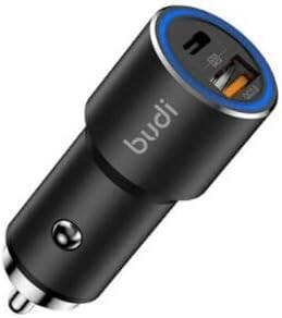 Budi CC628TQB 36W QC Car Charger – Dual 18W Quick Charge USB Ports Fast Charging Adapter for Smartphones, Tablets and USB Devices