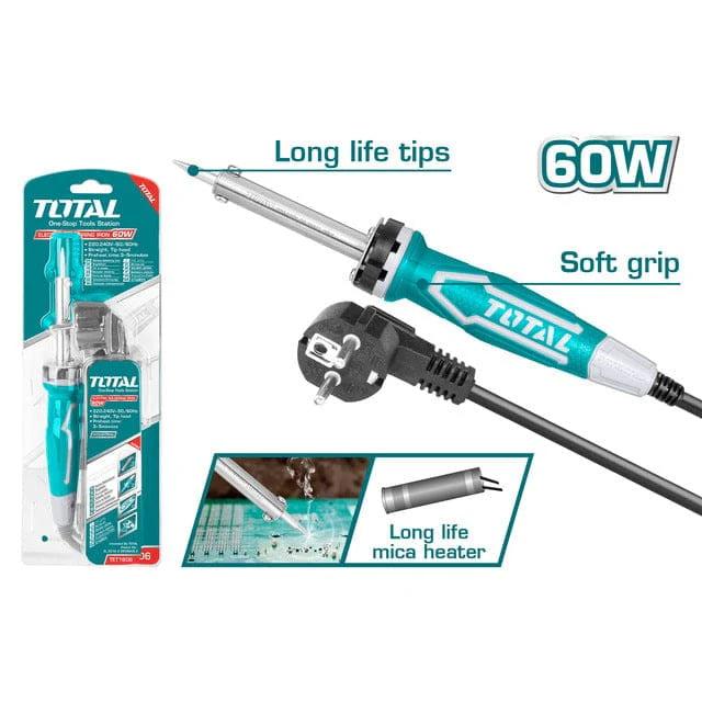 Total TET1606 60W Electric Soldering Iron – High-Power Quick-Heat Soldering Tool for Electronics, DIY, and Professional Projects