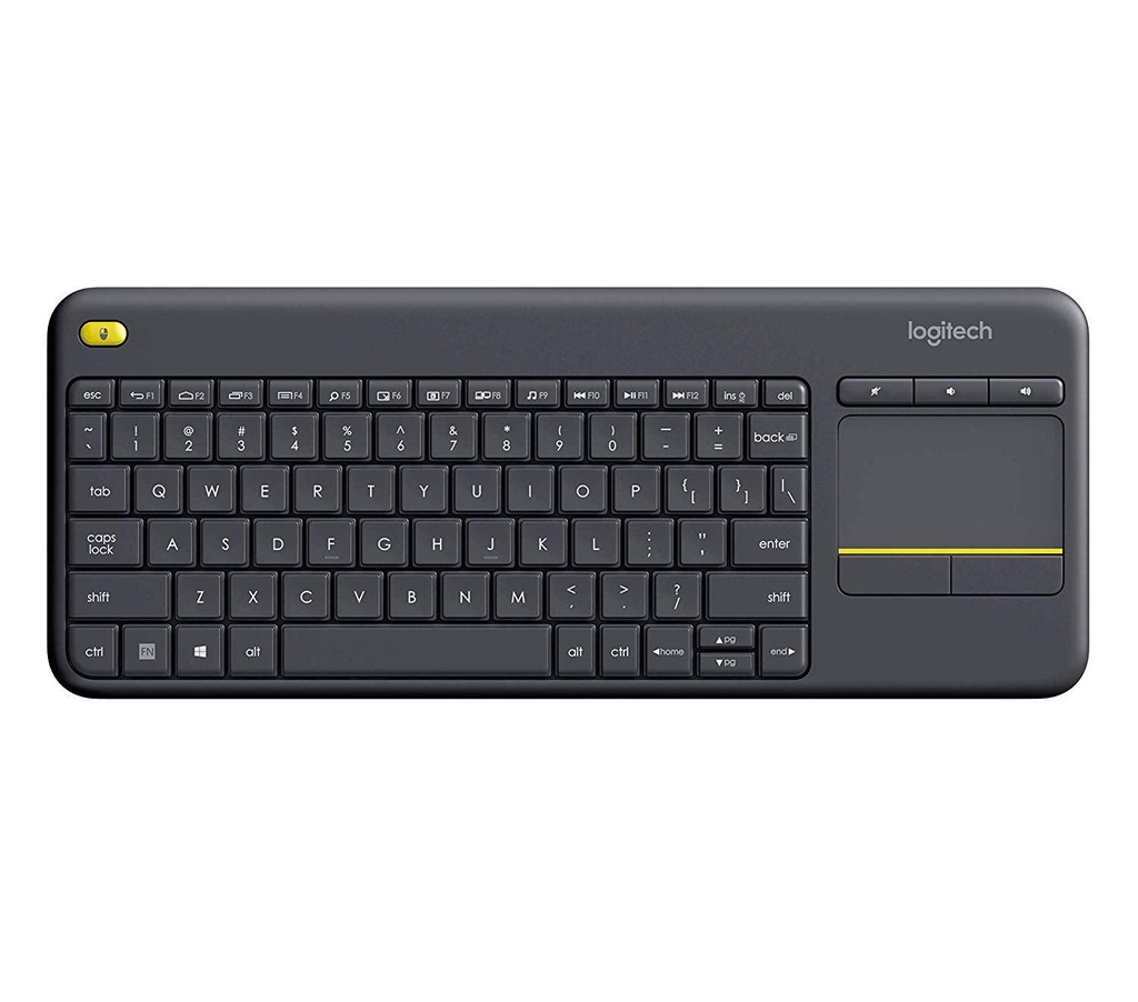 Logitech K400 Plus Wireless Touch Keyboard – PC-to-TV Control with Built-in Touchpad, Compact & Quiet for Smart TV, HTPC, Windows