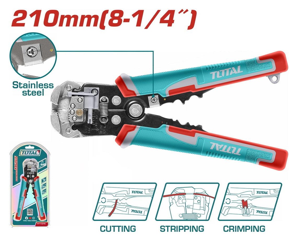 Total THT15246 Automatic Wire Stripper – Fast, Precise Wire Cutting & Stripping Tool